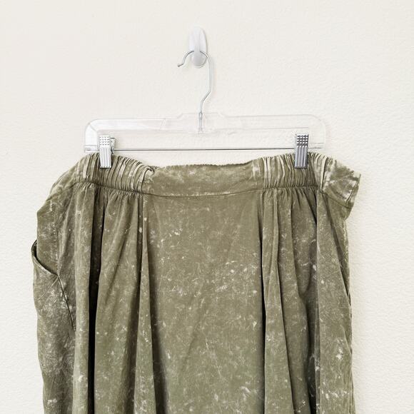 [Torrid] Olive Green Mineral Wash Button Front Skirtall A-Line Mini NWT Size 1X - Picture 6 of 13